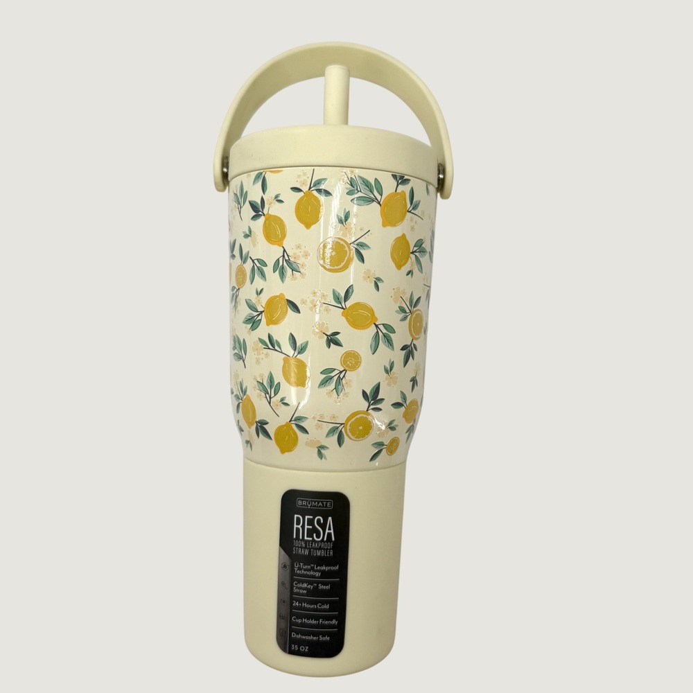 BruMate Resa Tumbler 35oz Lemons Limited Edition Limoncello New Insulated Straw